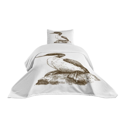 Bild von ABAKUHAUS Seetaucher Tagesdecke Set – Antiker schauen Northern Loon