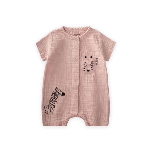 Bild von Cigit Jumpsuit aus Musselin mit Zebra-Stickerei für Kleinkinder