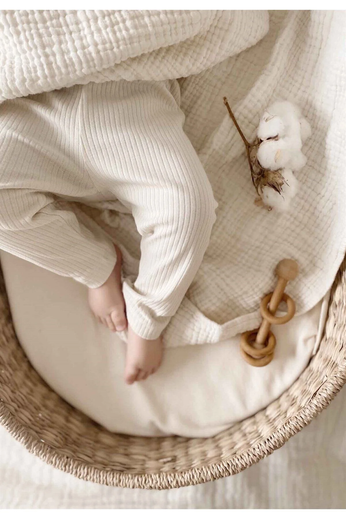 Bild von Cigit Gerippte Leggings 0-5 Jahre Hellbeige für Herren - 24–36 Monate