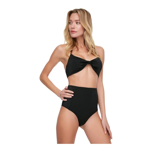 Bild von Trendyol Collection Burgunderrote Hipster-Bikinihose mit Hoher Taille für Damen