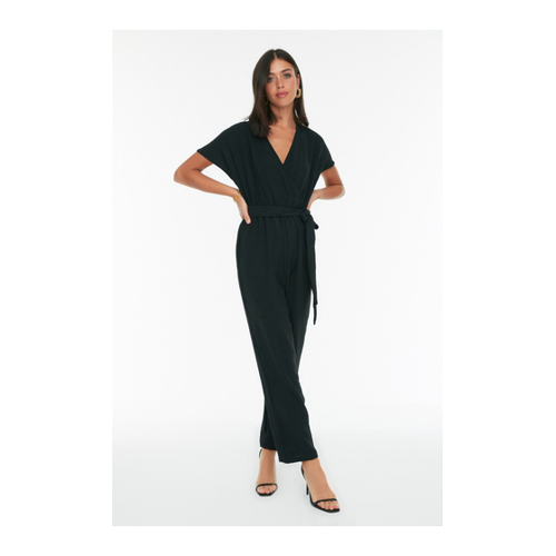 Bild von Trendyol Collection Schwarzer Maxi-Weberoverall mit Schnürung für Damen