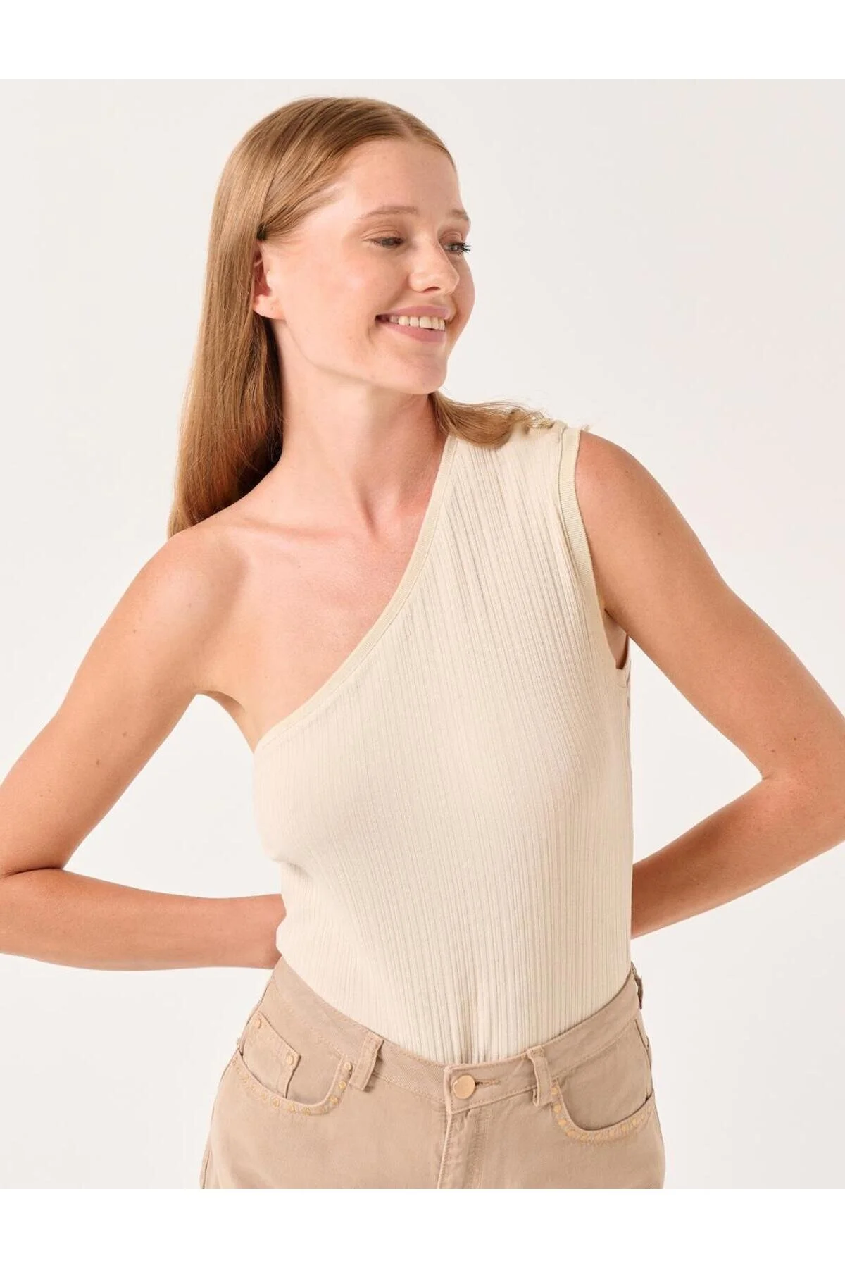 Bild von Jimmy Key Stone One-shoulder-strickbluse Mit Detail für Damen - L