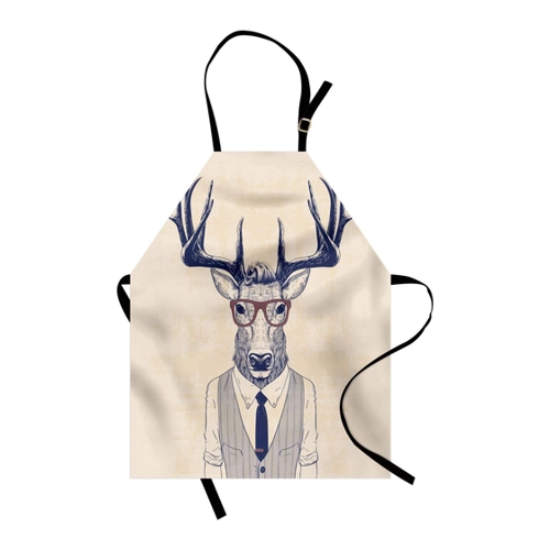 Bild von ABAKUHAUS Hipster Kochschürze - Humanisierte Manly Deer Art
