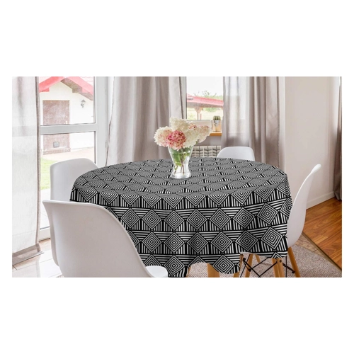 Bild von Abakuhaus Runde Tischdecke mit Gepunkteten Herzmotiven