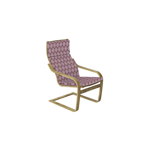 Bild von Abakuhaus Stuhlkissen Sitzkissen mit Stuhlkissen mit Hakenschlaufe und Reißverschluss, Orient Boho Naher Osten Gitter, ABAKUHAUS Orient Poäng Sessel Polster, Boho Naher Osten Gitter, Sitzkissen mit Stuhlkissen mit Hakenschlaufe und Reißverschluss, Maroon Weiß