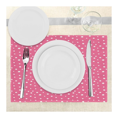 Bild von ABAKUHAUS Rosa Tupfen Platzmatten - 4-teiliges Set
