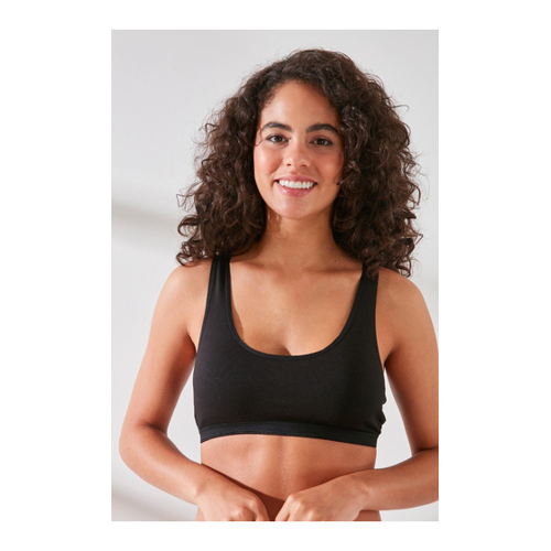 Bild von C&City C11424 Sport-Bustier aus Modal-Baumwolle, Schwarz für Damen - S