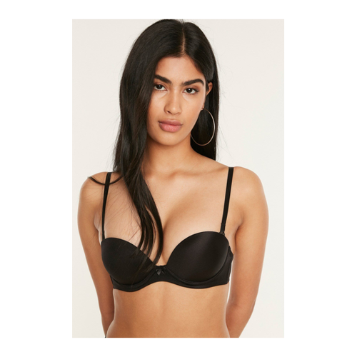 Bild von C&City Tief Ausgeschnittener Trägerloser Doppel-push-up-bh C17040 Schwarz für Damen - 80B