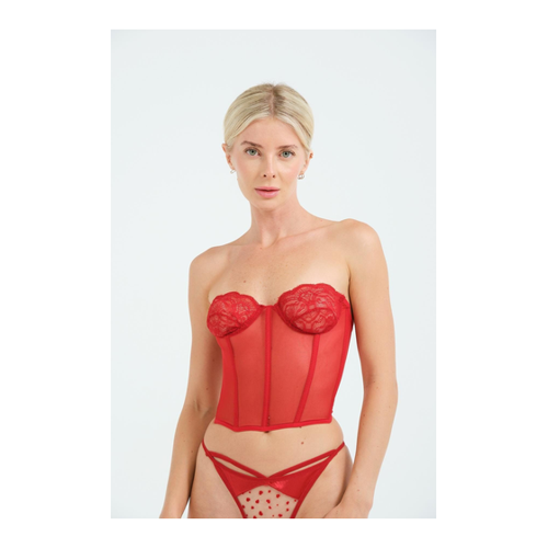 Bild von C&City 6003 Modell: Ausgefallenes Trägerloses Spitzen-Bustier für Damen