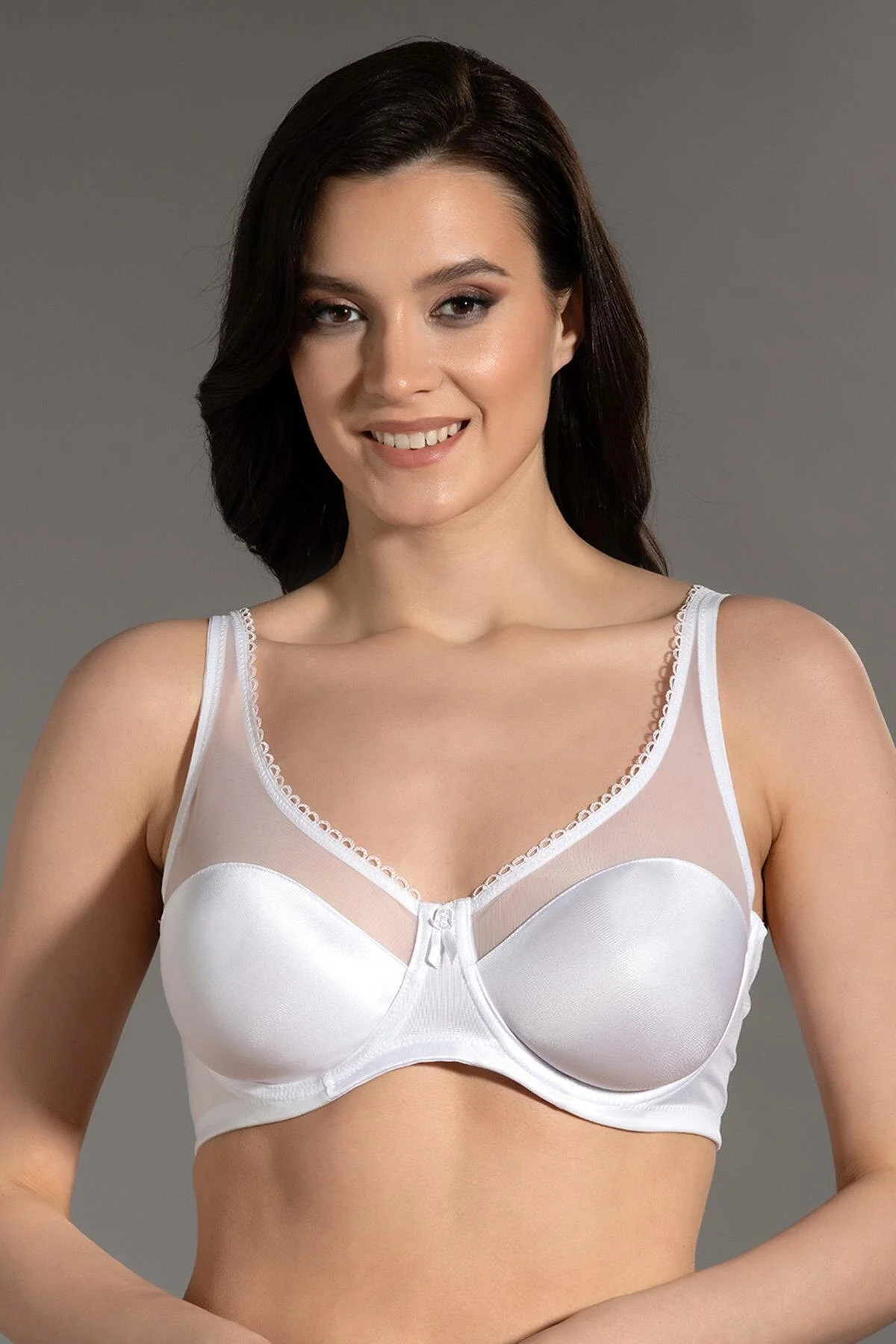 Bild von C&City Minimizer-bh Mit Tülldetail C12304 Weiß für Damen - 80D