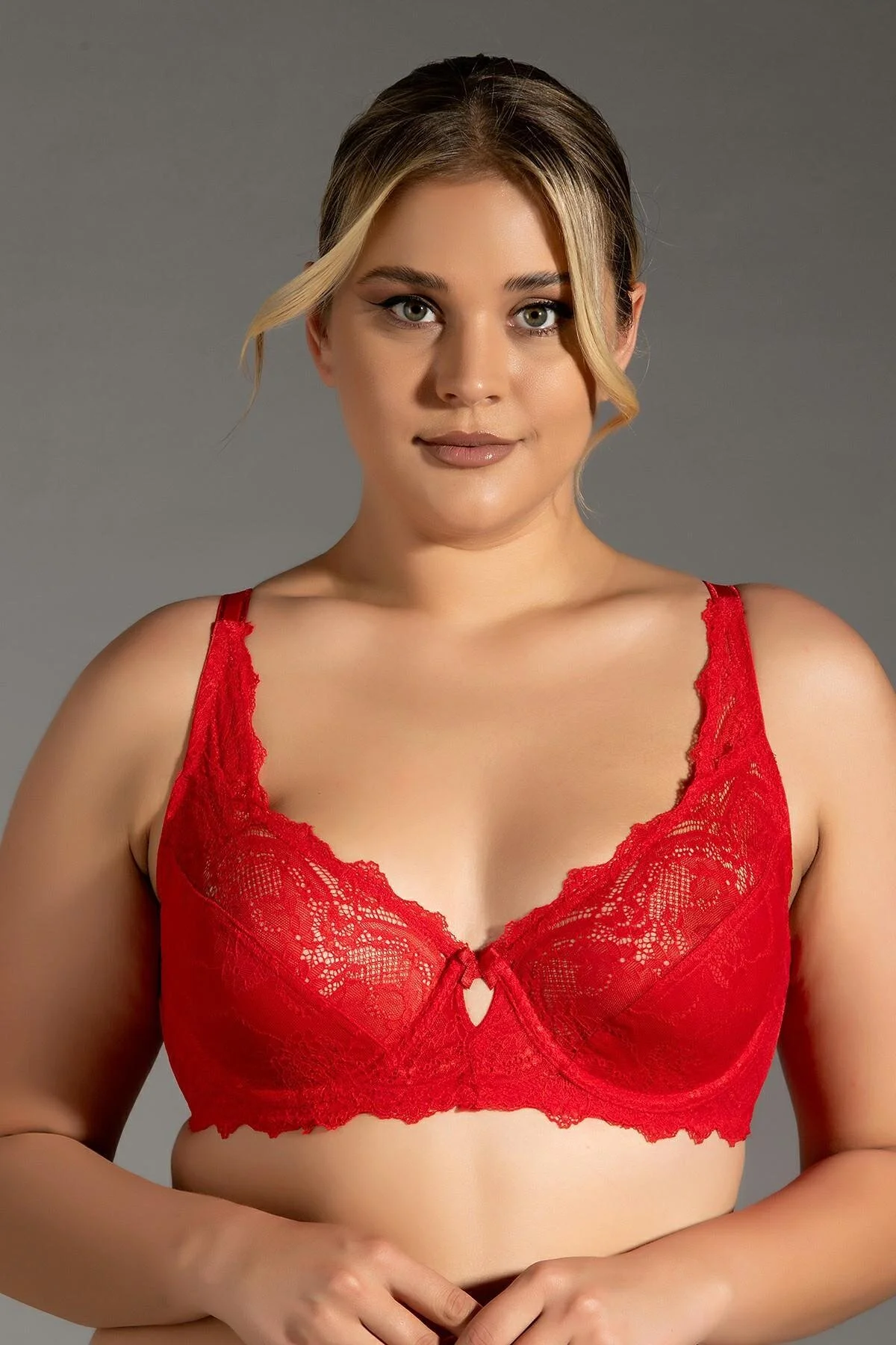 Bild von C&City Minimizer-bh Mit Spitzendetail C12302 Rot für Damen - 80C