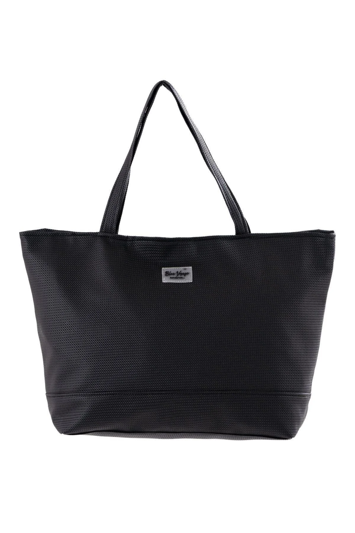 Bild von C&City Strandtasche Aus Schwarzem Leder für Damen - One Size