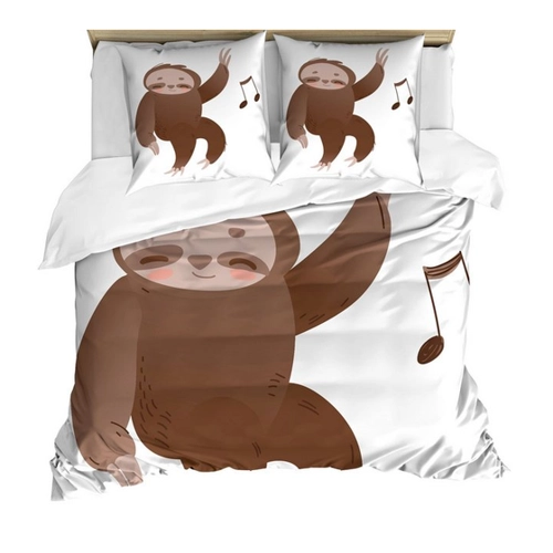 Bild von Abakuhaus Bettwäsche Set mit Sloth Design – Spaßiger Komfort für Allergiker