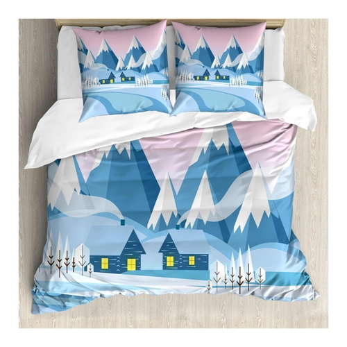 Bild von Abakuhaus Bettwäsche Set - Winterlandschaft Cottages