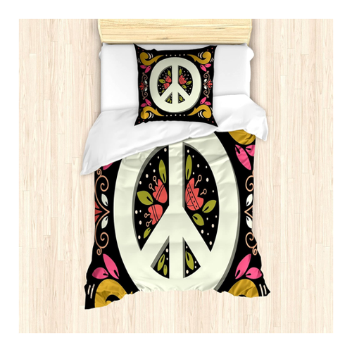 Bild von ABAKUHAUS Hippie Bettbezug Set für Einzelbetten