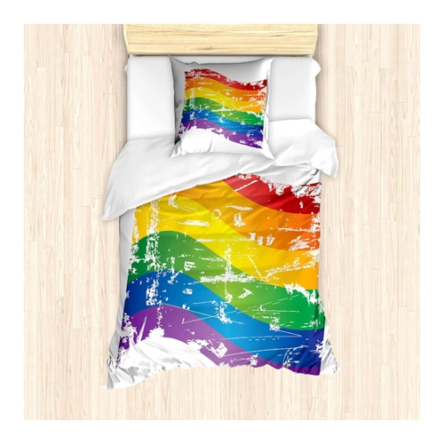 Bild von Abakuhaus Bettwäsche Milbensicher Allergiker geeignet - Jahrgang Rainbow Homosexuell Pride Flag