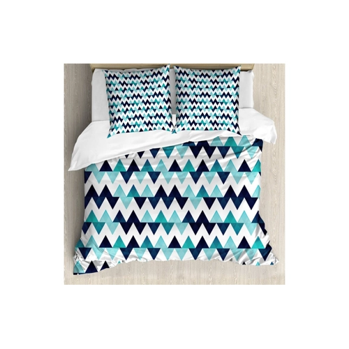 Bild von ABAKUHAUS Bettbezug Set - Moderne Zig Zag Design für Einzelbetten