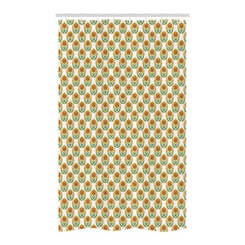 Bild von Abakuhaus Duschvorhang Badezimmer Deko Set - Ethnisch Russian Folk Orange Flower