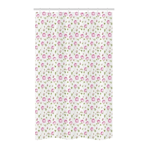 Bild von ABAKUHAUS Blumen Schmaler Duschvorhang - Blühende Rose-Weinlese