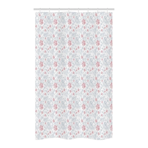 Bild von ABAKUHAUS rosa Blumen Schmaler Duschvorhang - Badezimmer Deko Set