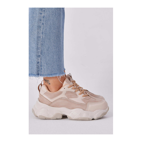 Bild von Tonny Black Schnürsneaker aus atmungsaktivem Stoff mit Poly-Sohle in Beige für Damen - 36