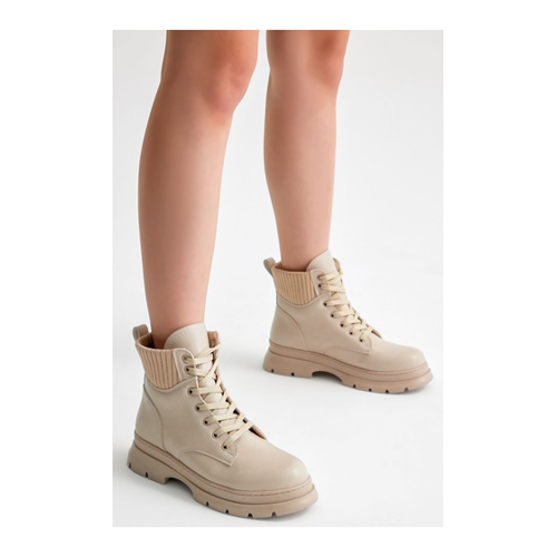 Bild von Tonny Black Beigefarbene Schnürstiefel mit bequemer Passform für Damen – Größe 39