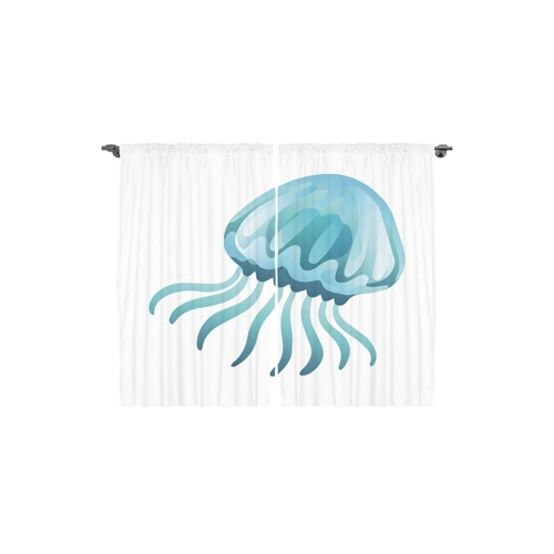Bild von ABAKUHAUS Aqua Quallen Rustikaler Vorhang für Stil und Eleganz