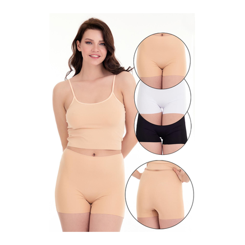 Bild von Sensu Lasergeschnittene Shorts Mit Hoher Taille, 3er-Set für Damen - XL