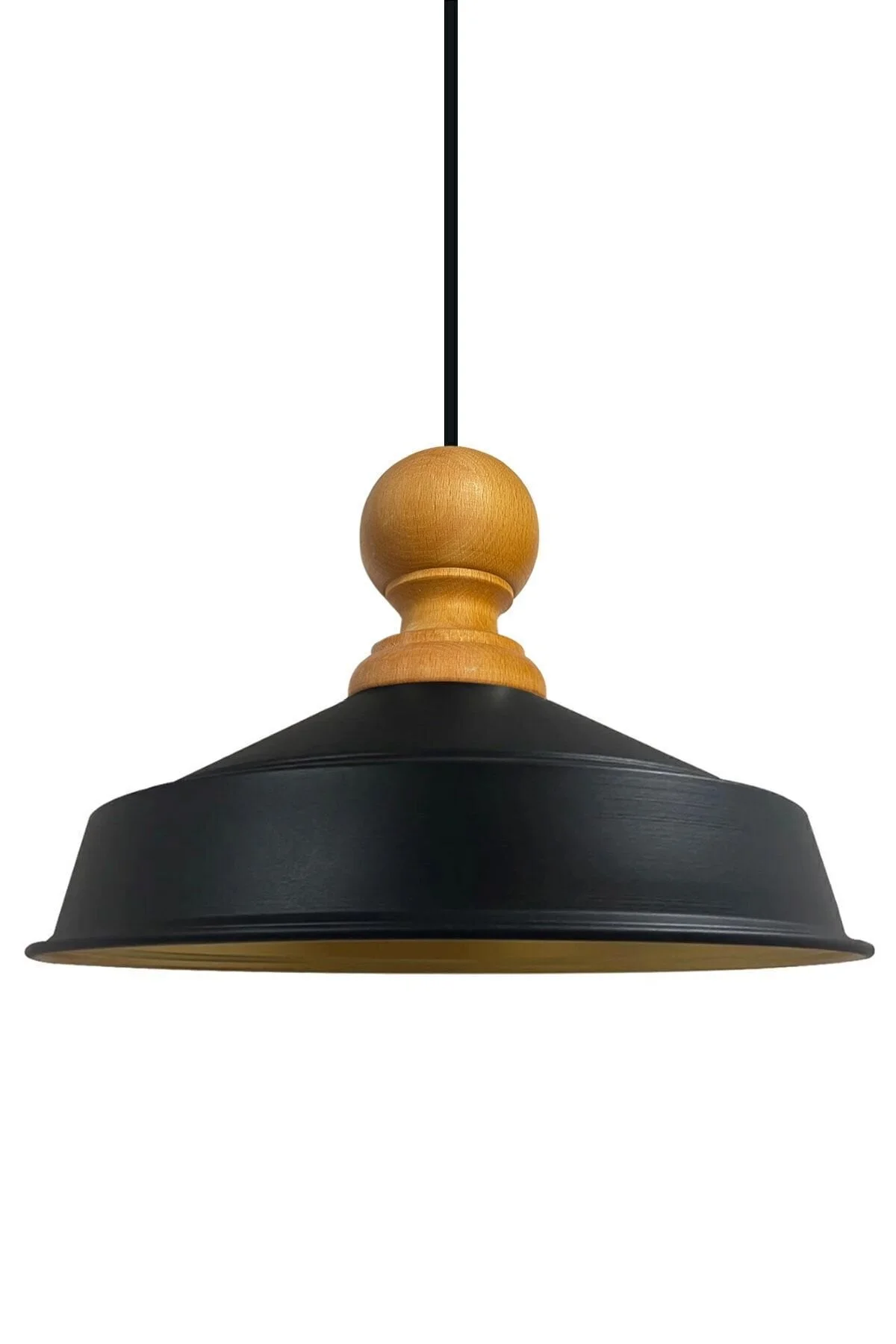 Bild von Bamyum Pendelleuchte Bamyum Asletl Industrielle aus Holz, 41cm, Metall E27 Lampe, ohne Leuchtmittel