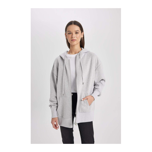 Bild von DeFacto Damen V7995az Cardigan Sweater – Oversize in Grau