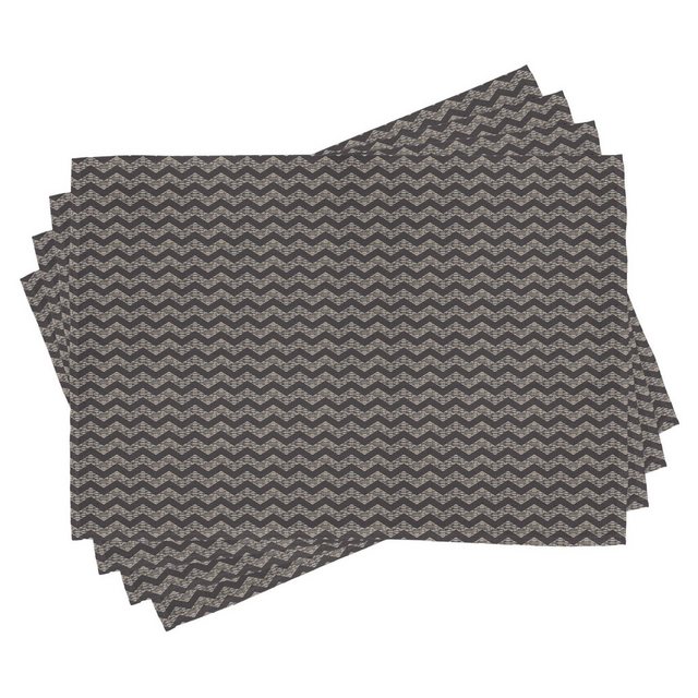 Bild von Abakuhaus Platzset Waschbare Stoff Esszimmer Küche Tischdekorations Digitaldruck, (4-teilig, 4-St., Set aus 4x), Chevron Abstrakt Striche Im ZickZack