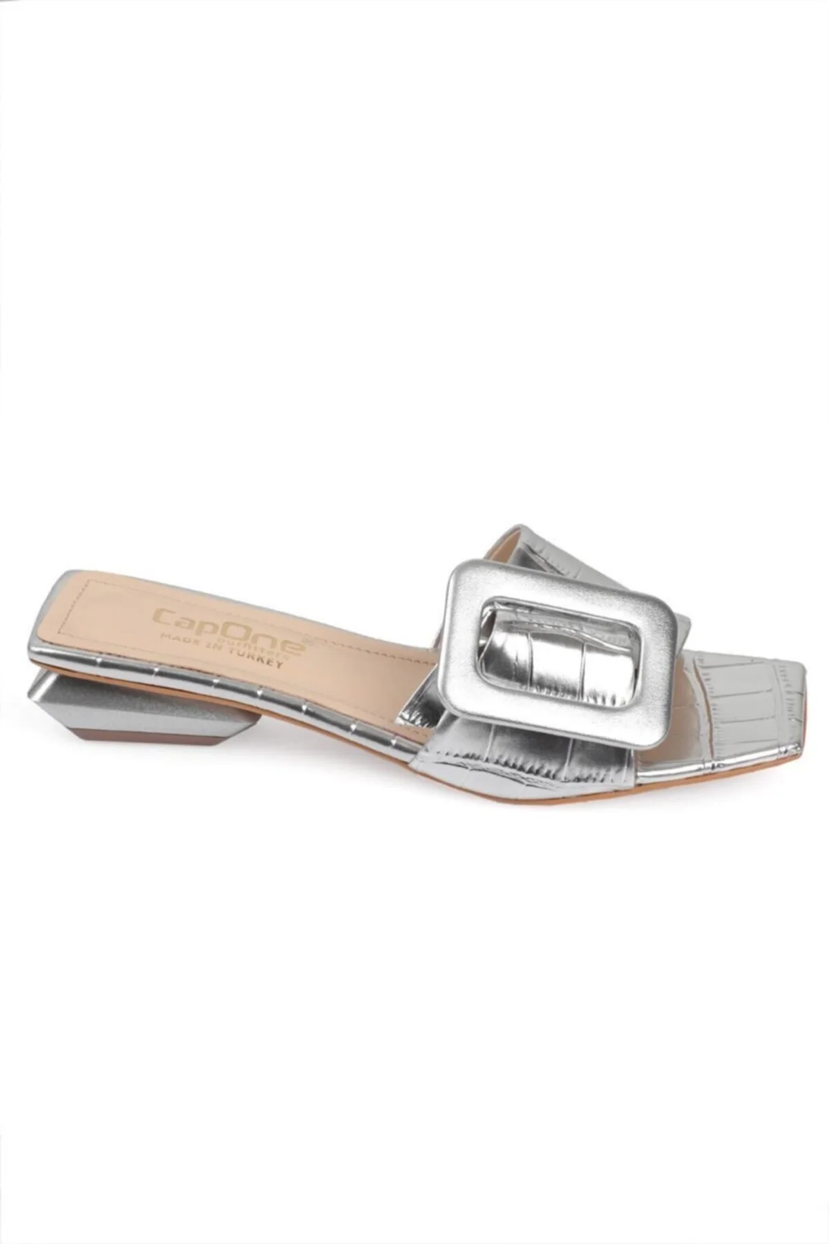 Bild von Capone Outfitters Capone Buckle Hausschuhe Mit Kurzem Absatz In Silber für Damen - 38