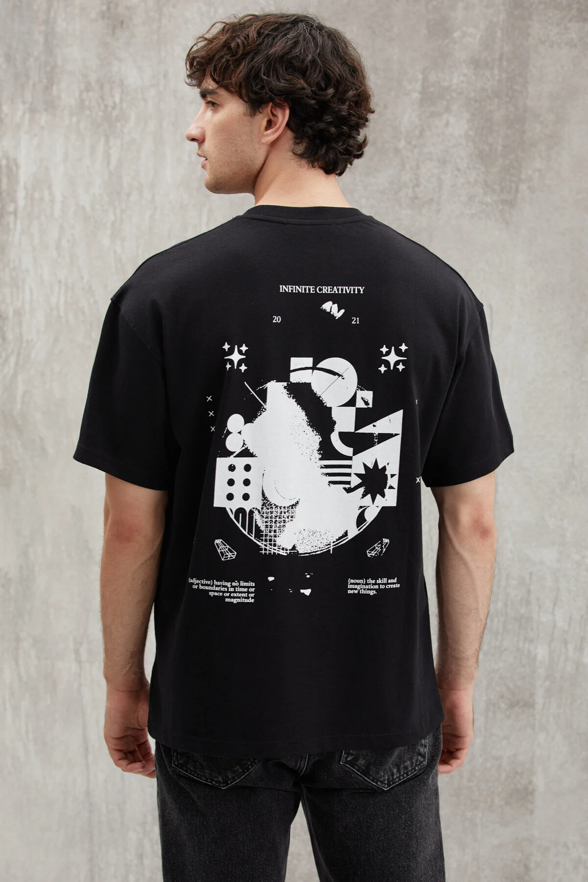 Bild von GRIMELANGE Bowen T-shirt Aus 100 % Baumwolle Mit Rundhalsausschnitt, Bedruckt Und Detailliert In Schwarz für Herren - M