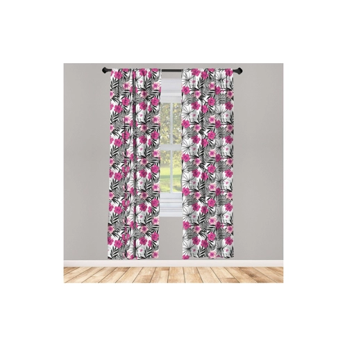 Bild von Abakuhaus Gardine Vorhang Set – Tropisch Blatt-Hintergrund Floral