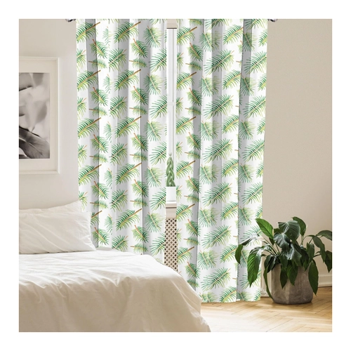 Bild von ABAKUHAUS Botanisch Vorhänge, Gardinen im Tropical Aquarell Palm Design