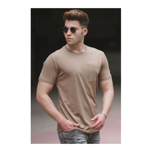 Bild von Madmext Braunes T-shirt Mit Taschendetail für Herren - M