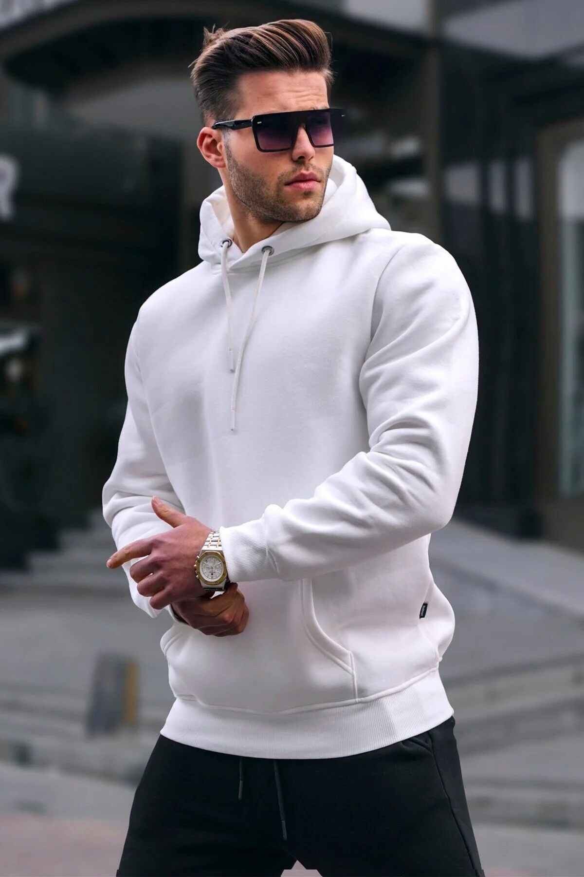 Bild von Madmext Ecru Sweatshirt für Herren - S