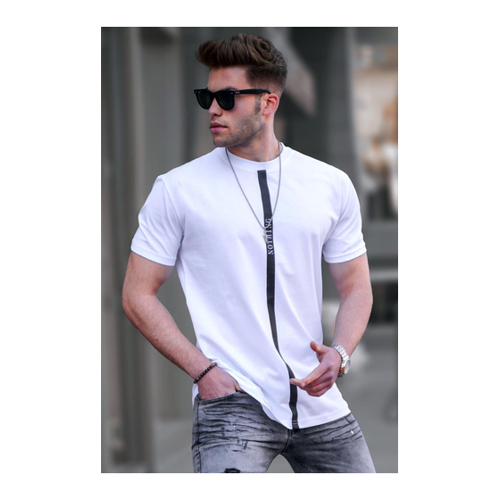 Bild von Madmext Weißes T-shirt – Bedruckt, Baumwolle, Normale Passform für Herren - M