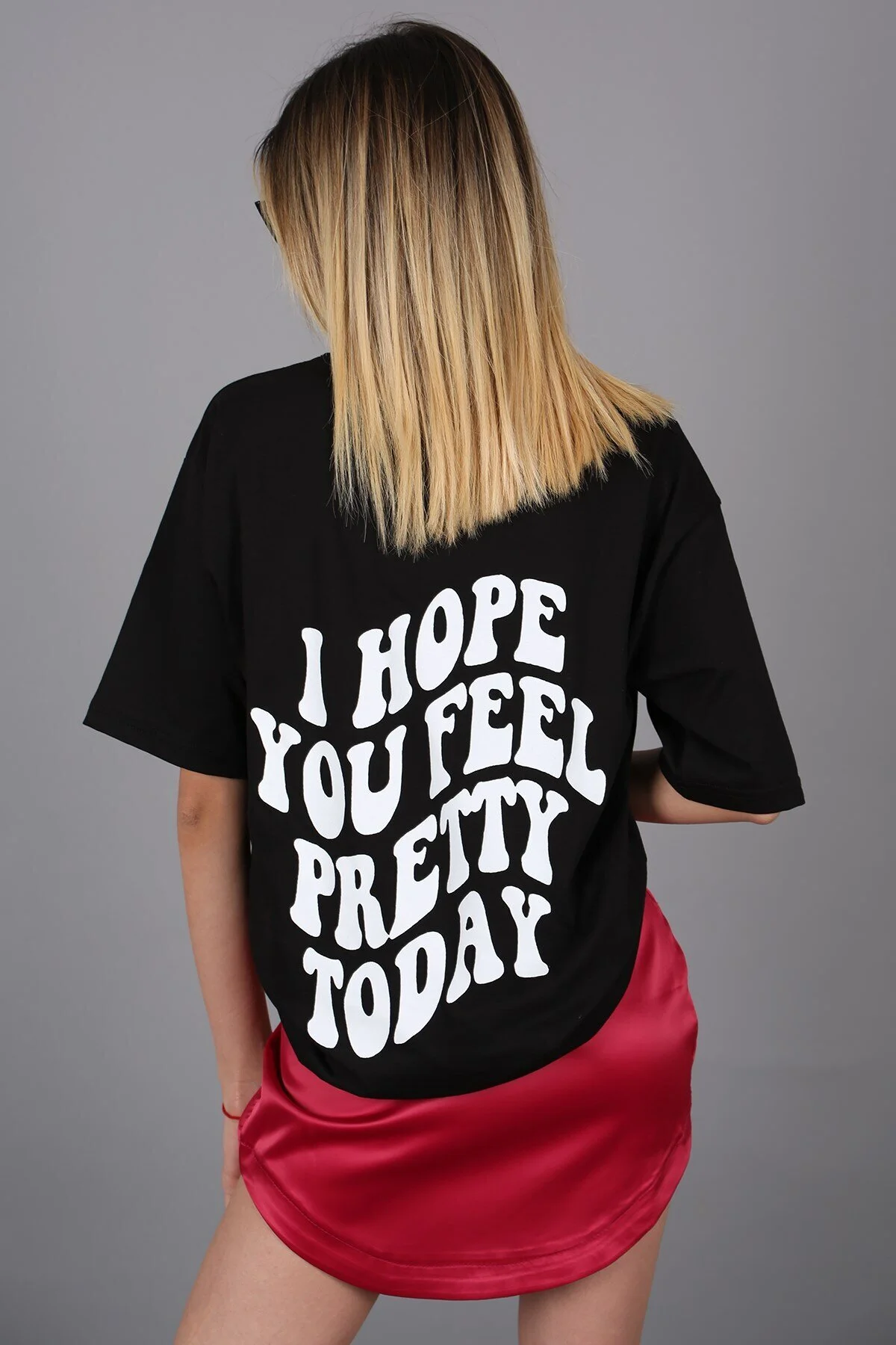 Bild von Madmext Schwarzes Bedrucktes Oversize-t-shirt Mit Rundhalsausschnitt für Damen - S