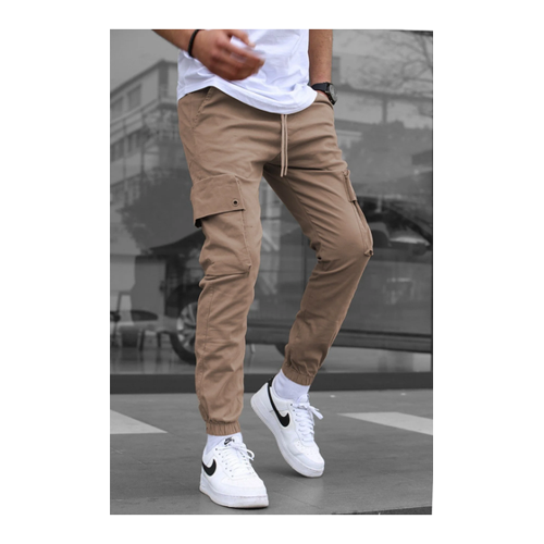 Bild von Madmext Beige Cargo-Taschen-Jogginghose für Herren - S