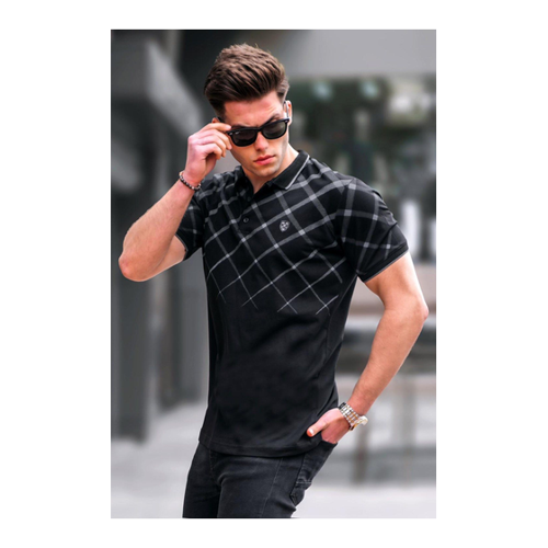 Bild von Madmext Schwarzes, Geknöpftes Polo-T-Shirt für Herren - S