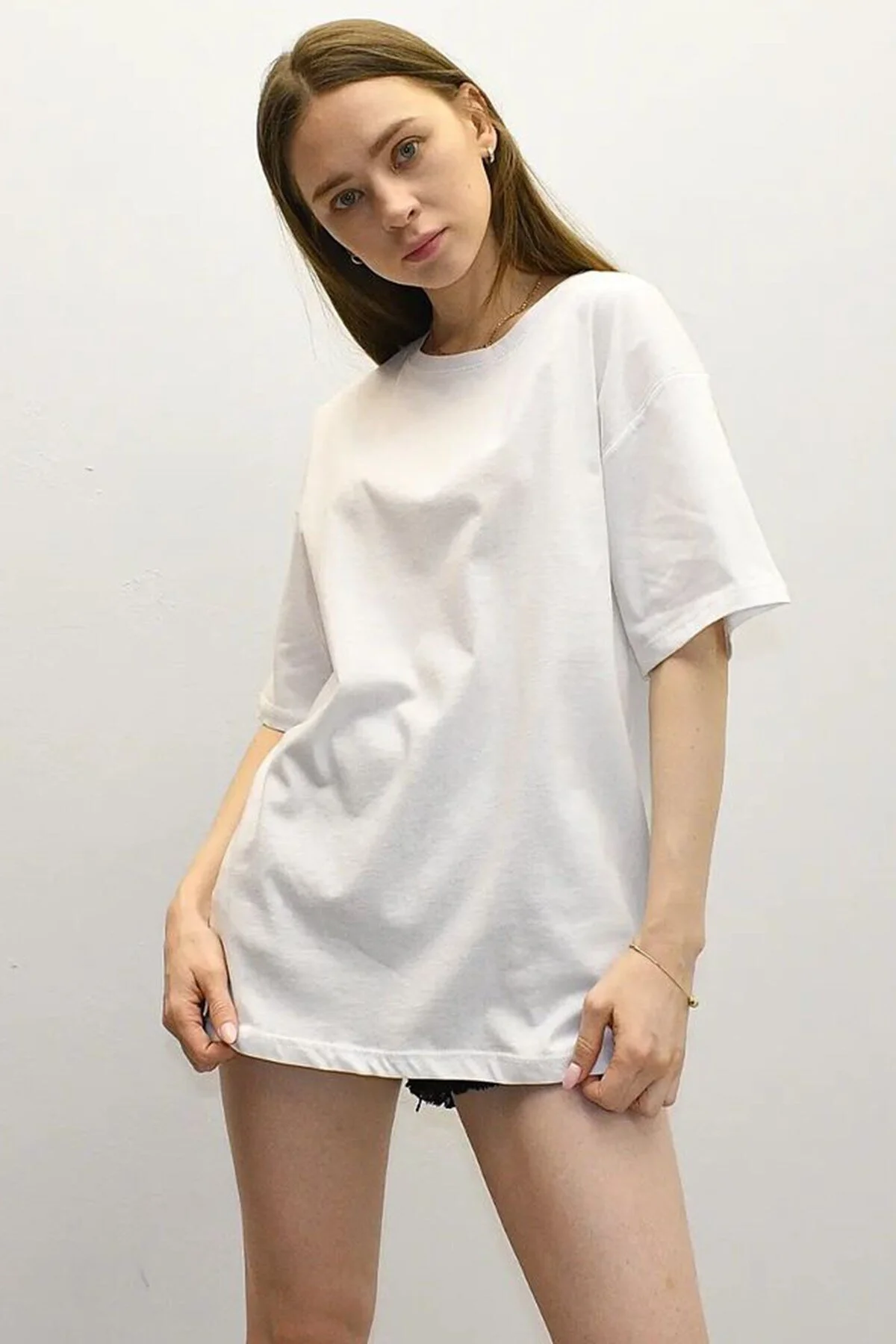 Bild von Madmext Weißes Oversize-t-shirt Mit Rückendruck Mg1529 für Damen - S