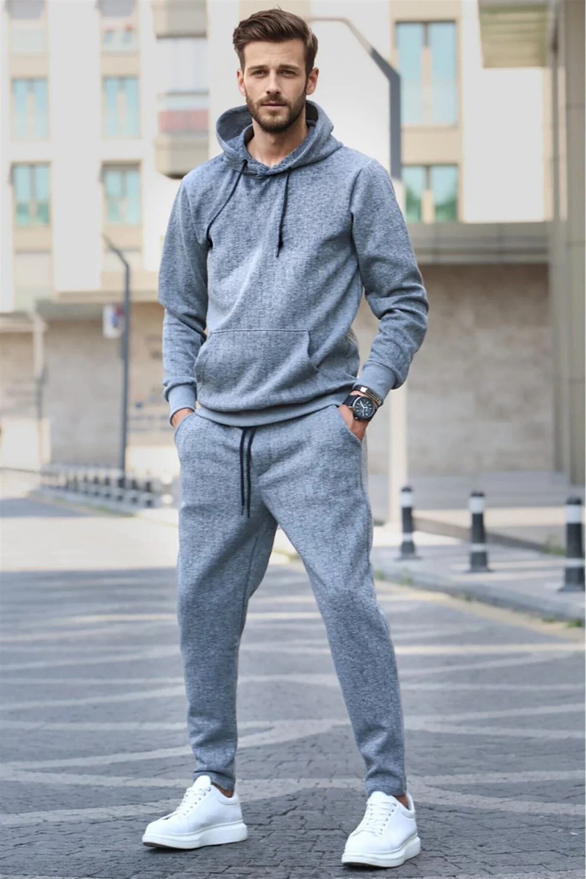 Bild von Madmext Sport-sweatsuit Set Grau Relaxed Fit für Herren - XL