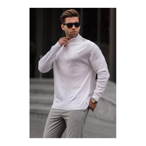 Bild von Madmext Ecru Slim Fit Halber Rollkragenpullover für Herren - XL