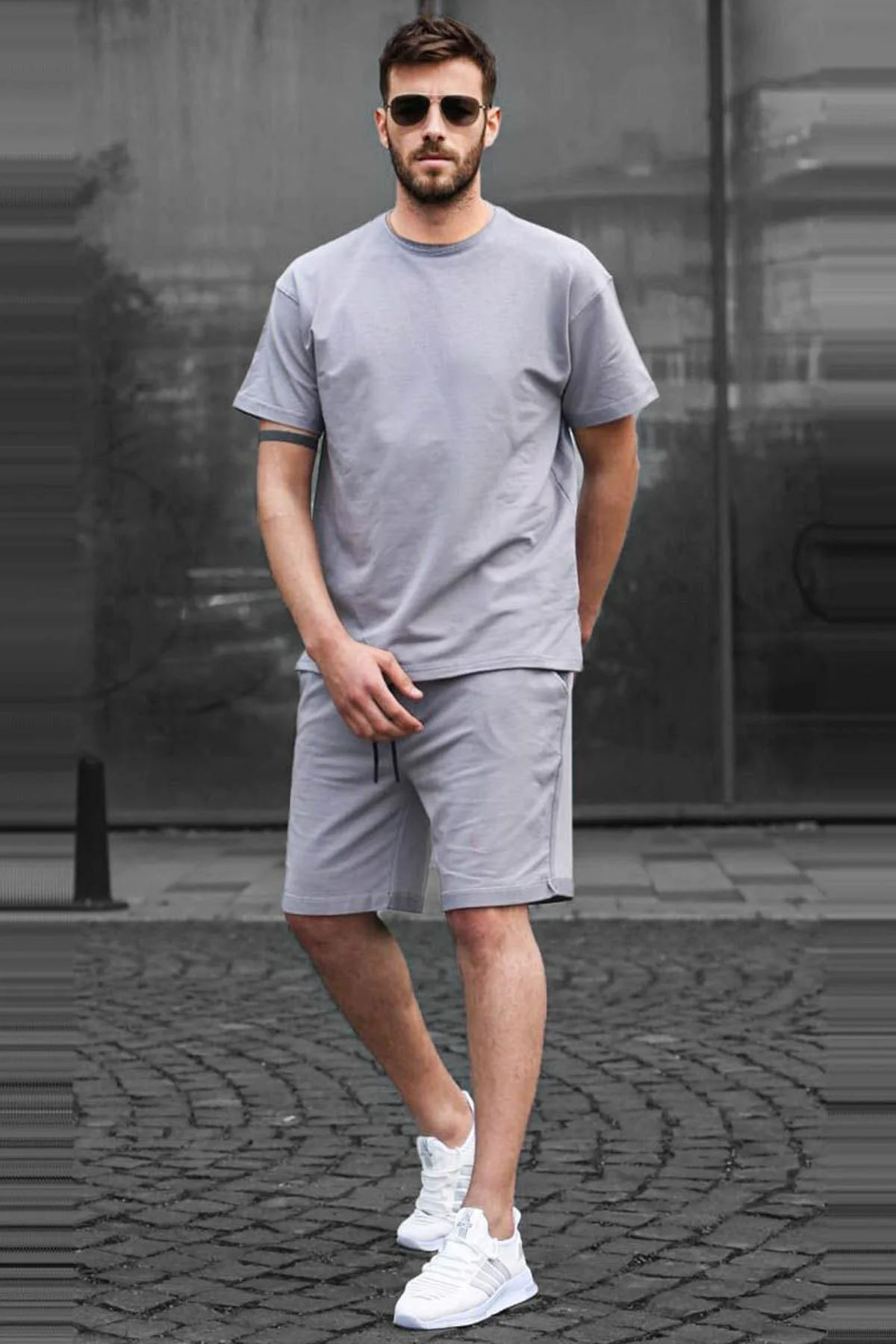 Bild von Madmext Graues Basic-shorts-set für Herren - S