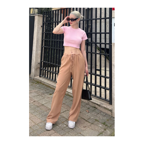 Bild von Madmext Camel Crinkle Fabric Basic Strandhose Mg1778 für Damen - XL