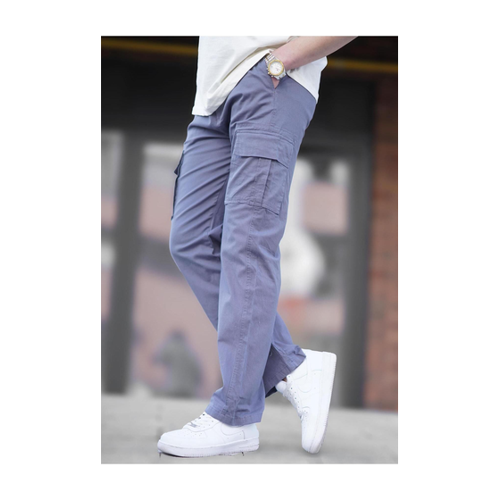 Bild von Madmext Geräucherte Baggy-Hose mit Cargotasche für Herren - Größe L