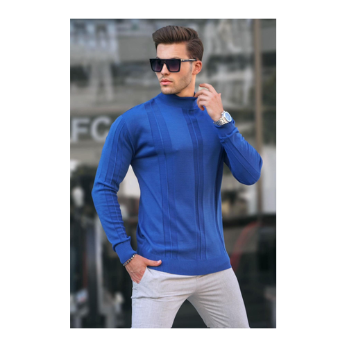 Bild von Madmext Indigofarbener Rollkragenpullover für Herren - S