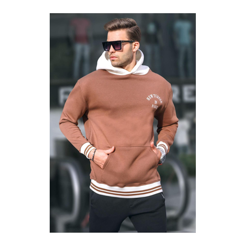 Bild von Madmext Braunes Oversize-Kapuzensweatshirt für Herren - L