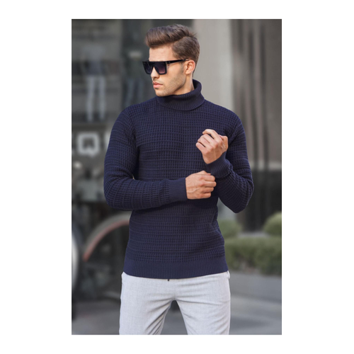 Bild von Madmext Marineblauer Rollkragenpullover für Herren